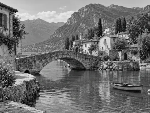 Places & landscapes: black-and-white illustration